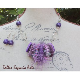 Collar corto con argollas forradas con Aros