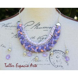 Collar corto con trenzas y Aros
