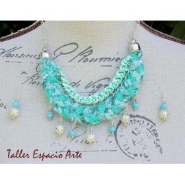 Collar corto con trenzas y Aros