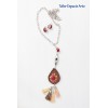 Collar largo bordado y borlas