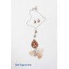 Collar largo bordado y borlas