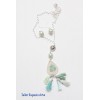 Collar largo bordado y borlas